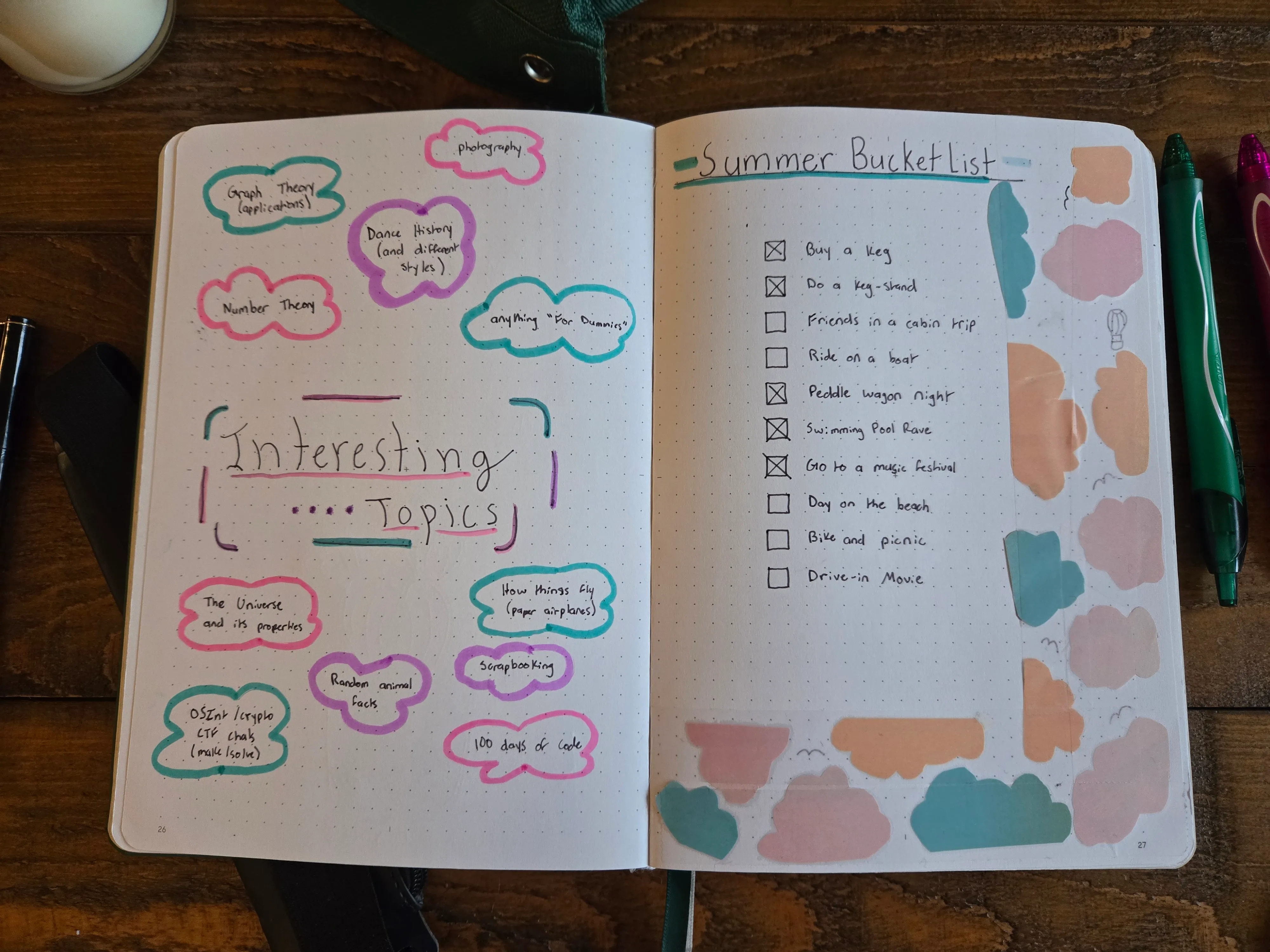 Summer Bucket List page